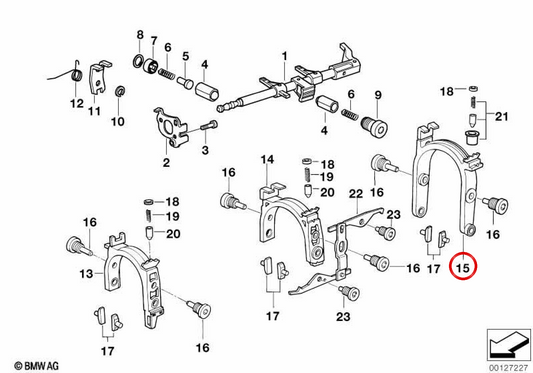 3e et 4 mars Fork OEM 23311282584 pour BMW E36, E46, E34, E39, E32, E38, E53, Z3. BMW d'origine.