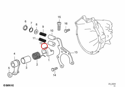 Bullone bloccante OEM 23317526010 per BMW E85, E86, E83, E53, E46, E39, E60, E61, E63, E64, E65, E66, E67. BMW originale.