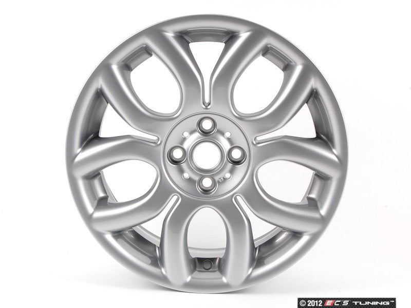 Jante de liga leve 7Jx17 ET48 cor prata OEM 36116775685 para MINI R50, R53, R56, R55 Clubman, R52 Cabrio, R57 Cabrio, R58 Coupé, R59 Roadster... e muito mais. MINI originais.