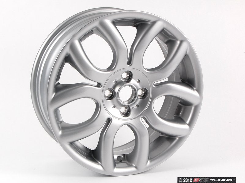Jante de liga leve 7Jx17 ET48 cor prata OEM 36116775685 para MINI R50, R53, R56, R55 Clubman, R52 Cabrio, R57 Cabrio, R58 Coupé, R59 Roadster... e muito mais. MINI originais.