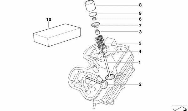 Válvula de escape OEM 11347706502 para BMW Motorrad F 650 CS, F 650 GS, F 650 GS Dakar, G 650 X, G 650 GS. Pieza original BMW Motorrad.