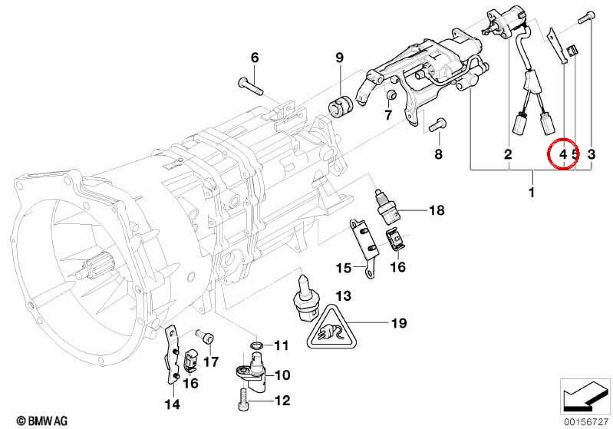 OEM -Sensorunterstützung 2341282258 für BMW E46. Original BMW.