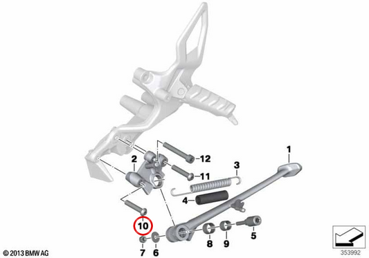 Vite cilindrica OEM 23417680473 per BMW Motorrad F800GT, F800S, F800ST, F800R. BMW MOTORAD originale.