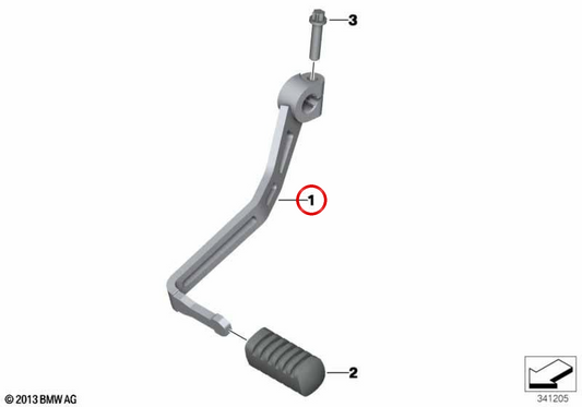 Changement de pied OEM 23417692232 pour motos BMW F 700 GS, F 650 GS, F 800 GS. BMW Motorrad d'origine.
