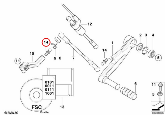 Piton sphérique M8 OEM 23417712037 pour BMW R1200 GS, R1250 GS, R1200 RT, K1600 GT, F750 GS, F850 GS, F900 R, F900 XR... et plus. Original BMW Motorrad.