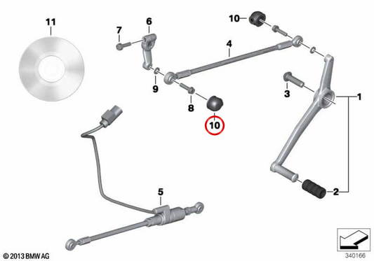 Cappuccio di protezione OEM 23417718886 per moto BMW HP4, S 1000 RR, S 1000 R, S 1000 XR, M 1000 RR, M 1000 R, K 1600 GT, K 1600 GTL e K 1600 Bagger. Originale BMW Motorrad