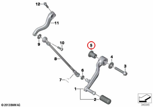 Buchse mit Bund OEM 23417727495 für BMW Motorräder K1600GT, K1600GTL, K1600 Bagger, R1200RT und mehr. Original BMW Motorrad.