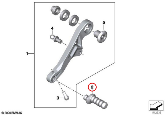 HP shift pedal OEM 23418405796 for BMW Motorrad R 1200 GS, R 1250 GS, R 1200 GS Adventure, R 1250 GS Adventure (K50, K51). Original BMW Motorrad.