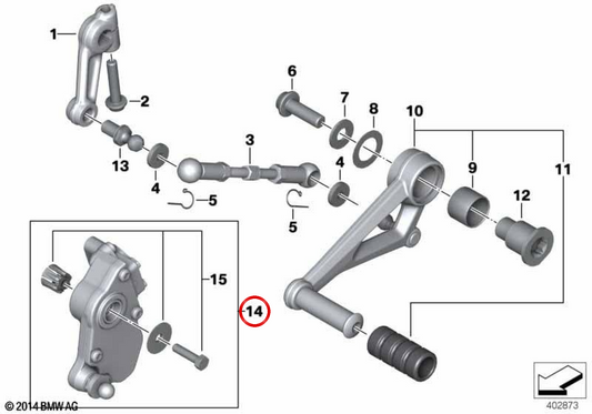 Assistente del cambio Pro OEM 23418536884 per moto BMW R 1200 GS, R 1250 GS, R 1200 GS Adventure, R 1250 GS Adventure, R 1200 RT, R 1250 RT… e altro. Originale BMW Motorrad