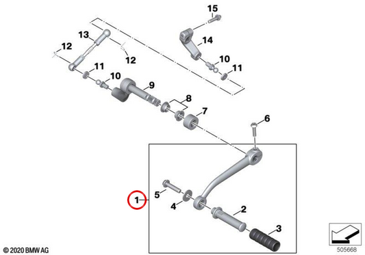 Chromed gear shift pedal OEM 23419442999 for BMW R 18, R 18 Classic, R 18 B, R 18 Transcontinental... and more. Original BMW Motorrad.