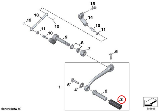 Borracha do pedal de travão OEM 23419467875 para motos BMW R18, R18 Classic, R18 B, R18 Transcontinental... e mais. Original BMW Motorrad.