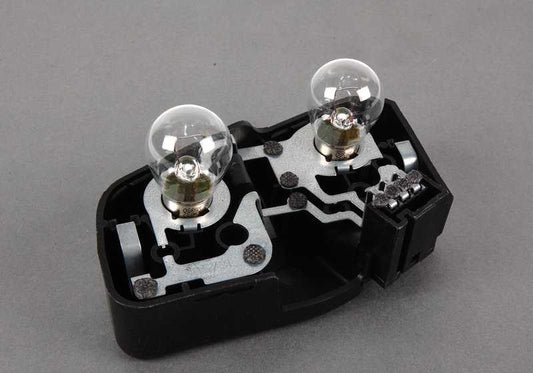 Soporte portabombillas trasero izquierdo OEM 63217165743 para BMW E46 {316i AL11, AL12, AL21, AL22, AL51, AN72, AN82, AY11, AY31, AY32}. Original BMW.