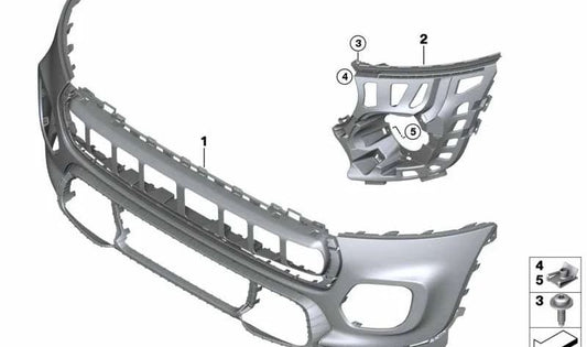 Asiento de faro antiniebla derecho OEM 51117365136 para MINI F56, F57. Original MINI.