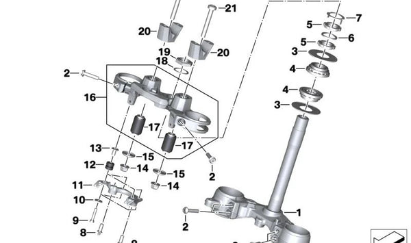 Arandela de aislamiento OEM 31428386511 para motos BMW S 1000 R, S 1000 XR, M 1000 R... y más. Original BMW Motorrad.
