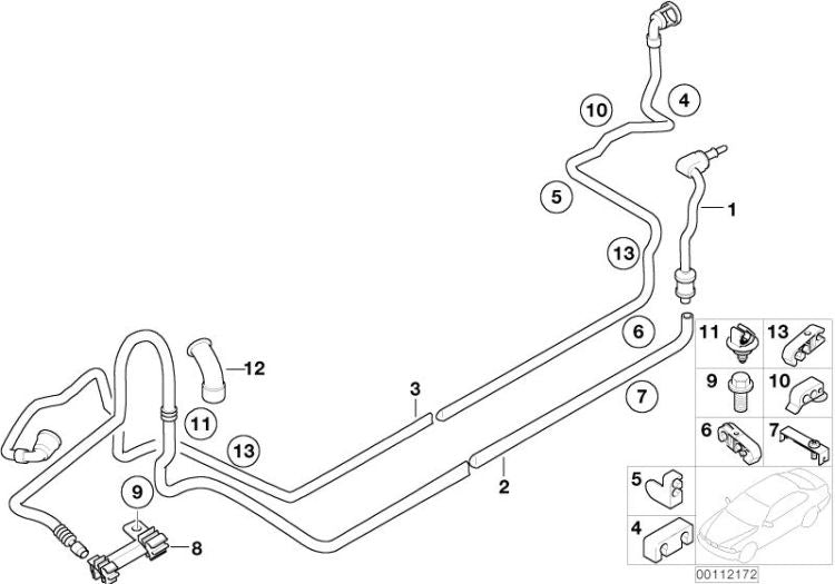 Tubería del aire de barrido OEM 16126756921 para MINI R50, R53. Original MINI.