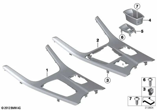 Center Console Decorative Trim for BMW F25, F26 (OEM 51169302220). Original BMW