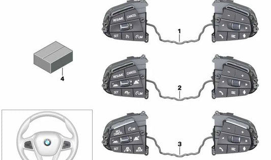 Interruptor volante multifunción OEM 61319461244 para BMW X3 G01N, G08, y X4 G02N. Repuesto original BMW.