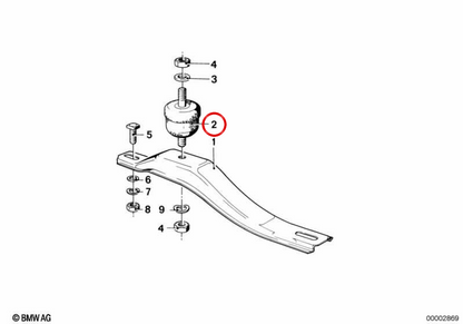 Soporte Silentblock OEM 23711175424 para BMW E21, E30, E12, E28. Original BMW.