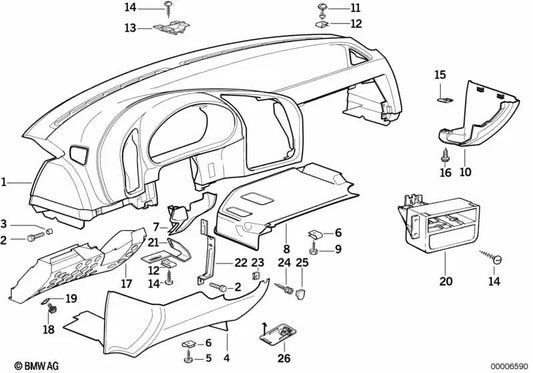 Rechte Verkleidung für mehrere BMW -Modelle/-serien (OEM 51458167668). Original BMW.
