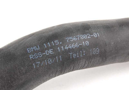 Tubería de retorno de aceite OEM 11157567802 para BMW E90, E91, E60, E61. Original BMW.