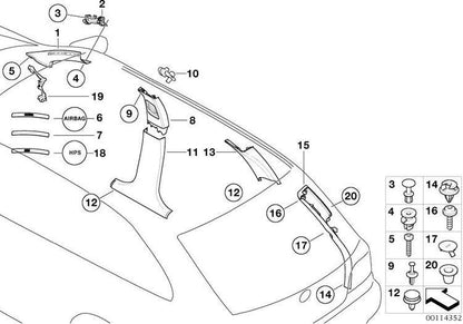 Cubierta Original De La Columna Superior Central Para Bmw E46 Berlina/touring. Original Recambios