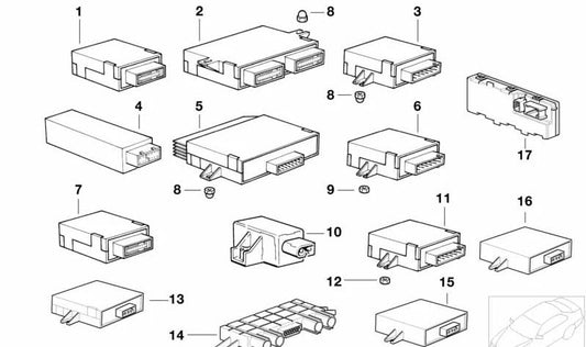 Unidade de controle da coluna de gerenciamento para BMW E39 (OEM 61358374913). BMW original.