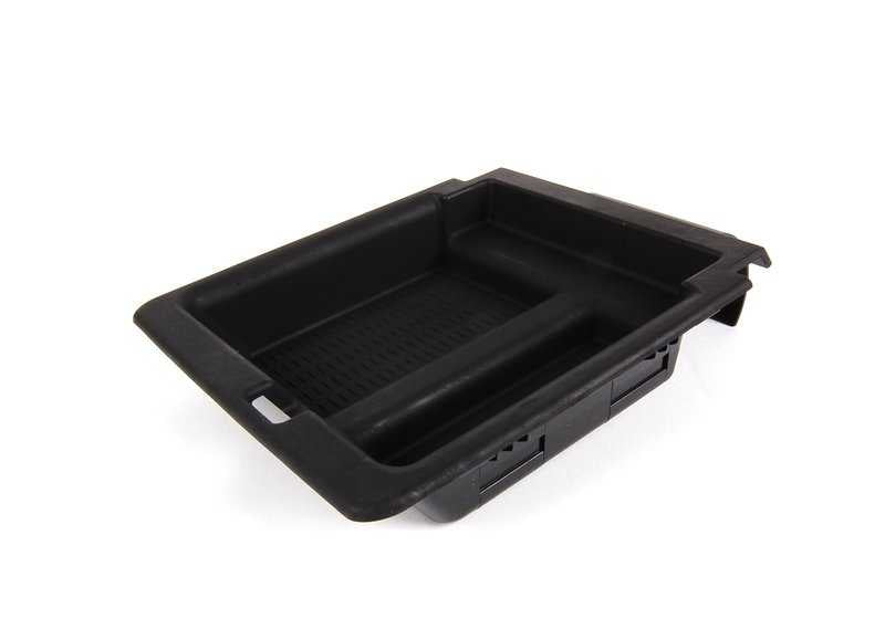 Soporte posavasos negro OEM 51168228810 para BMW E46. Pieza original BMW para consola central/ reposabrazos.