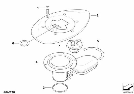 Dichtung für Tankverschlusssatz OEM 16117657172 für BMW Motorrad F 650 GS Dakar, G 650 GS, R 1200 GS, R 1200 RT, K 1200 S, K 1200 R, K 1200 GT... Original BMW Motorrad.