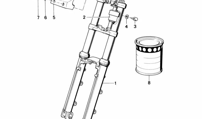 Cubierta de horquilla delantera OEM 32711455424 para motos BMW K75, K75 C, K75 S, K75 RT. Original BMW Motorrad.