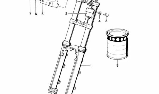 Copertura della forcella anteriore OEM 32711455424 per BMW K75, K75 C, K75 S, K75 RT motociclette. BMW MOTORAD originale.