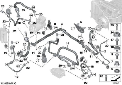 Sensor de alta presión OEM 64539875532 para BMW Serie 5 G60, G68, Serie 7 G70, i3L G28, i4 G26, iX I20, iX3 G08... y más. Original BMW.