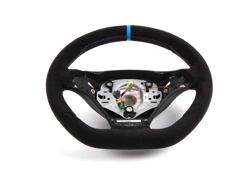 Volante deportivo M Performance II OEM 32302212773 para BMW E90, E90N, E92, E92N, E93, E93N y 1M Coupé con cambio DKG. Revestido en Alcántara con diseño M. Original BMW.