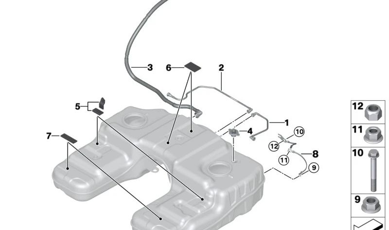 Tira amortiguadora OEM 16117250659 para BMW F25, F15, E72, F16. Original BMW.