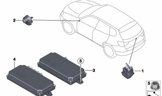 Control Module Rear Vision OEM 66536994553 for BMW F07, F10, F11, F25. Original BMW.