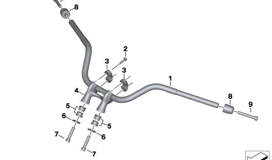 Caballete de apriete superior anodizado OEM 32711541275 para motos BMW R18 y R18 Classic (K34). Original BMW Motorrad.