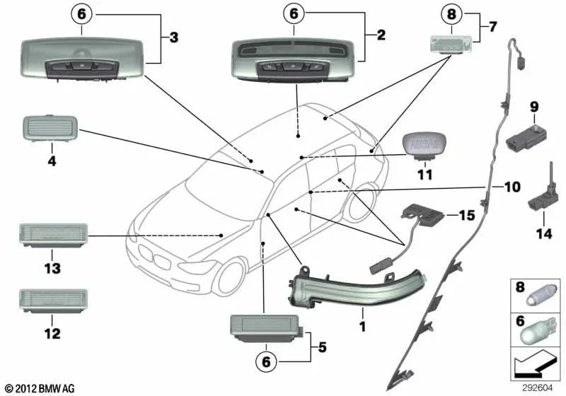 LED -Modul -Türschütze für BMW F20, F21 (OEM 63319237711). Original BMW