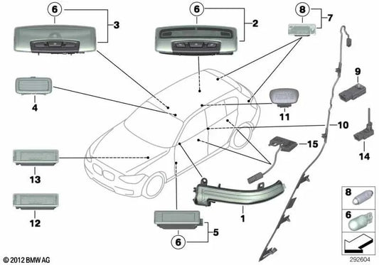 LED -Modul -Türschütze für BMW F20, F21 (OEM 63319237711). Original BMW