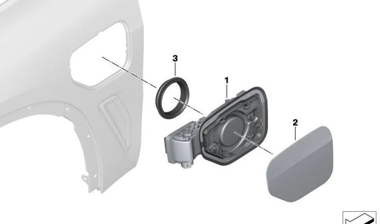 Tapa de protección puerto de carga OEM 51178496628 para BMW X1 F48 xDrive25e. Compatible con modelos fabricados entre 03/2020 y 06/2022. Recambio original BMW.