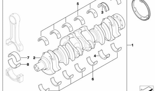 Rueda impulsora del cigüeñal OEM 11212247085 para BMW E46, E39, E38, E53 con motor diésel M57. Pieza original BMW.