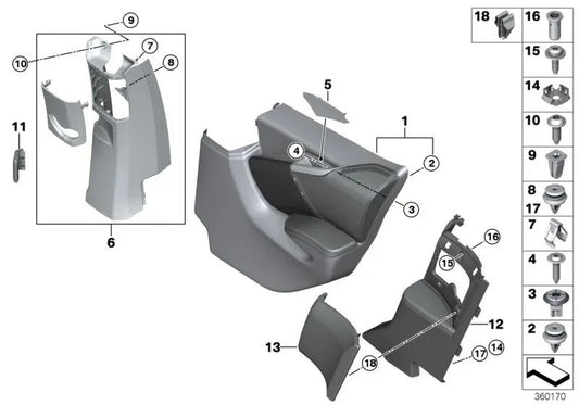 Monta da porta traseira direita para BMW i01, i01n (OEM 51227313880). BMW original