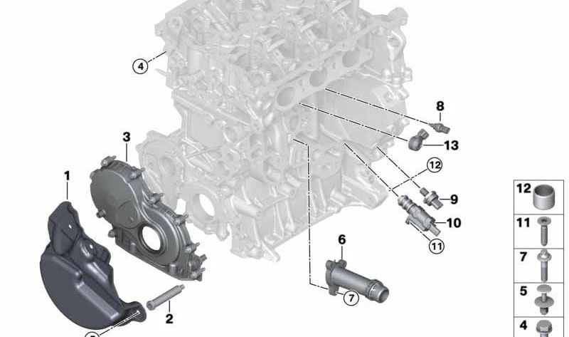 Aislante acústico motor OEM 11148639561 para BMW F20, F21, F22, F23, F30, F31, F32, F35, F36. Original BMW.