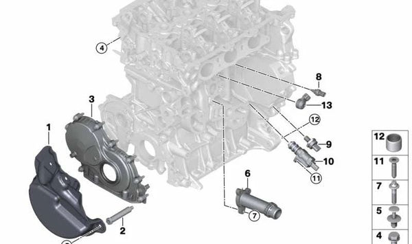 Aislante acústico motor OEM 11148639561 para BMW F20, F21, F22, F23, F30, F31, F32, F35, F36. Original BMW.