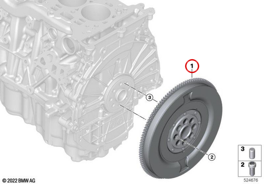 Inerzia di due masse OEM 24005A38823 per BMW Series 2 (G45), serie 5 (G60, G61) ... e altro. BMW originale.