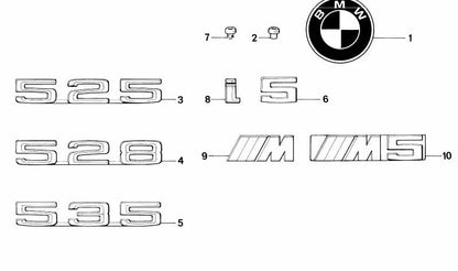 OEM adhesive emblem 51141917917 for BMW E28. Original BMW.