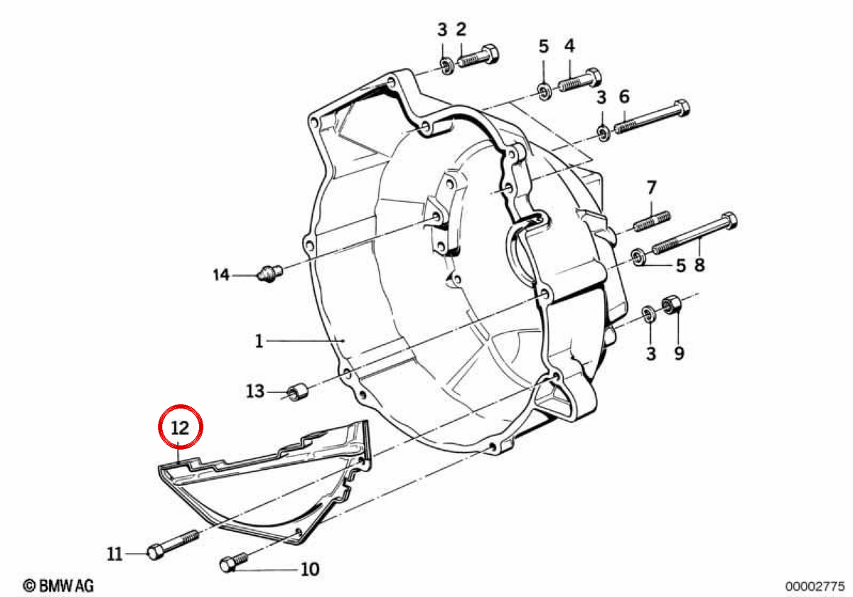Protection cover OEM 24111215166 for BMW E30, E28, E24, E23. Original BMW.