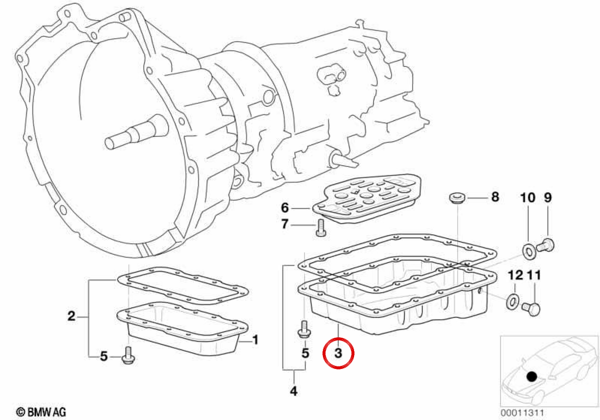 Cárter de aceite OEM 24118485596 para BMW E36, E46, E34, E39. Original BMW.