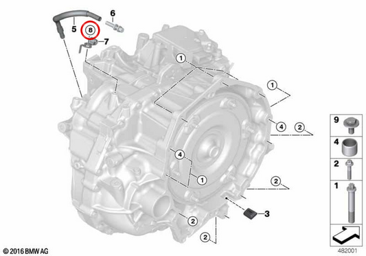 OEM -Sechseckschraube 24148627928 für BMW F52, F45, F46, F48, F49, F39, F55, F56, F57, F54, F60. Original BMW.