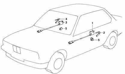 Palanca izquierda OEM 61311368987 para BMW E30, E28, E24, E23. Parte del sistema de cierre centralizado. Original BMW.