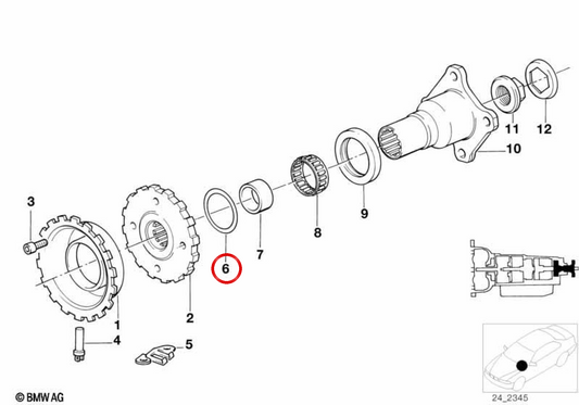 Séparateur de transmission OEM 24211217313 pour BMW E32, E31. BMW d'origine.