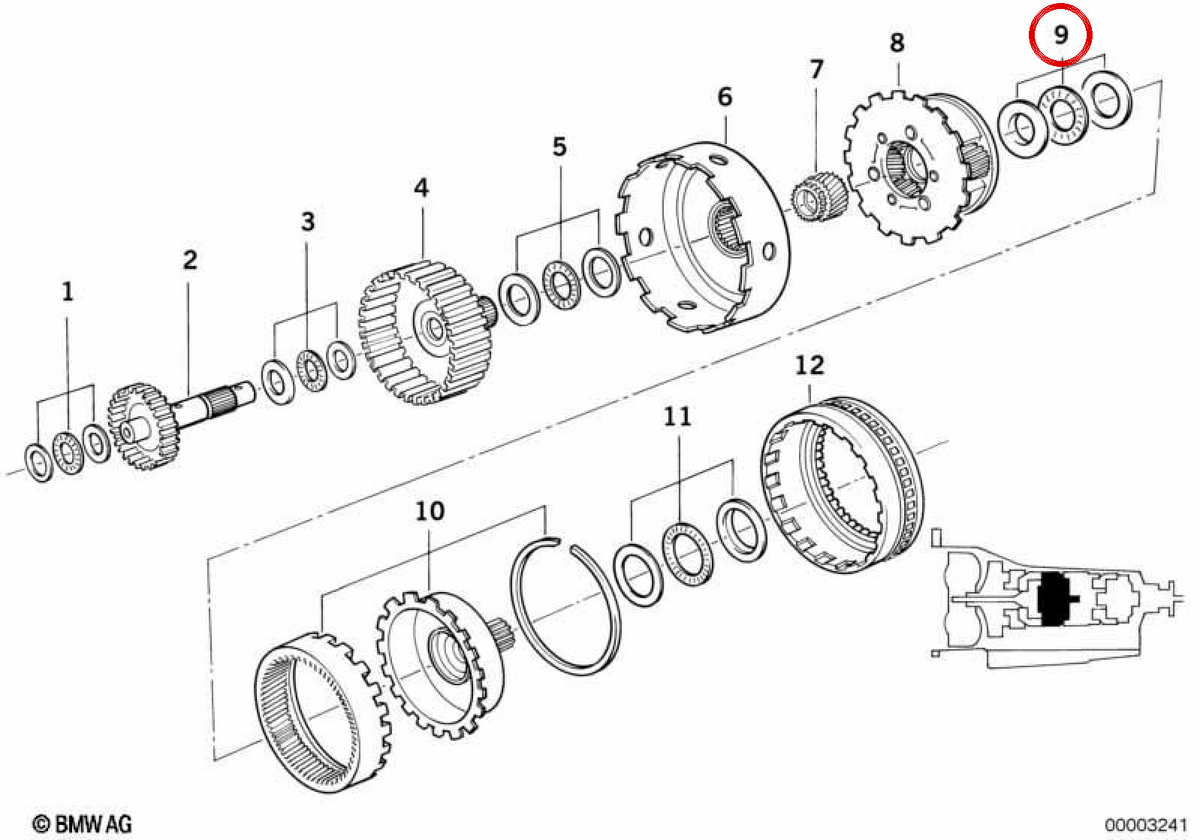Supporto asse OEM 24221219489 per BMW E36, E34, E39, E32, E38. BMW originale.
